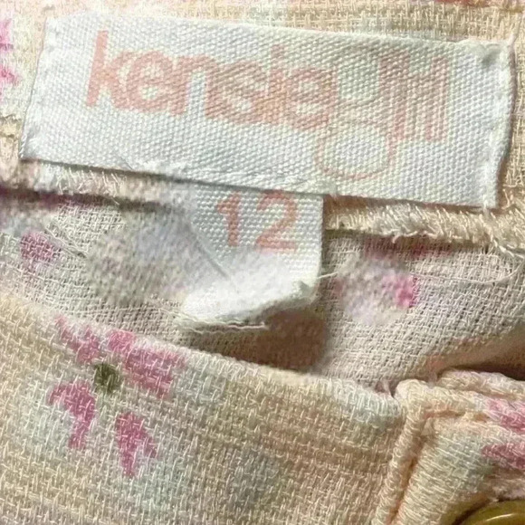 Kensie Girl - Light Peach Floral Jumper w Puffy sleeves-Girls 12 - Picture 5 of 5